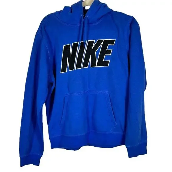 Nike Blue Drawstring Hoodie Medium - Picture 1 of 6